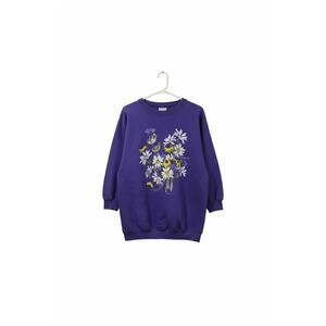 Vintage Cook Design Studio Butchart Gardens Kinglets Daisies Sweatshirt XL